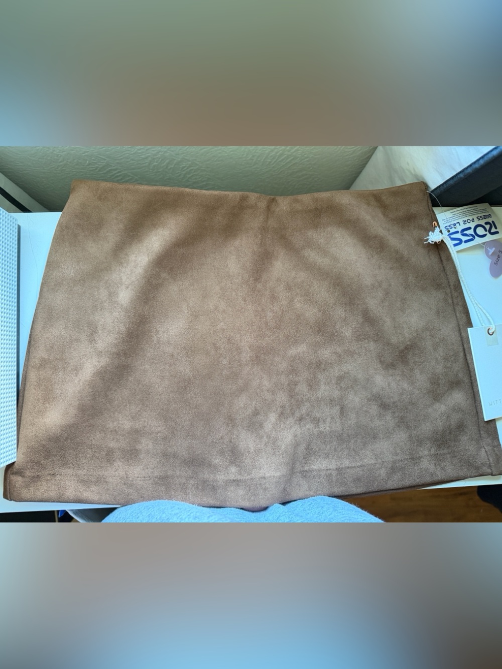 Suede-Feel Brown Mini Skirt - Unbranded
